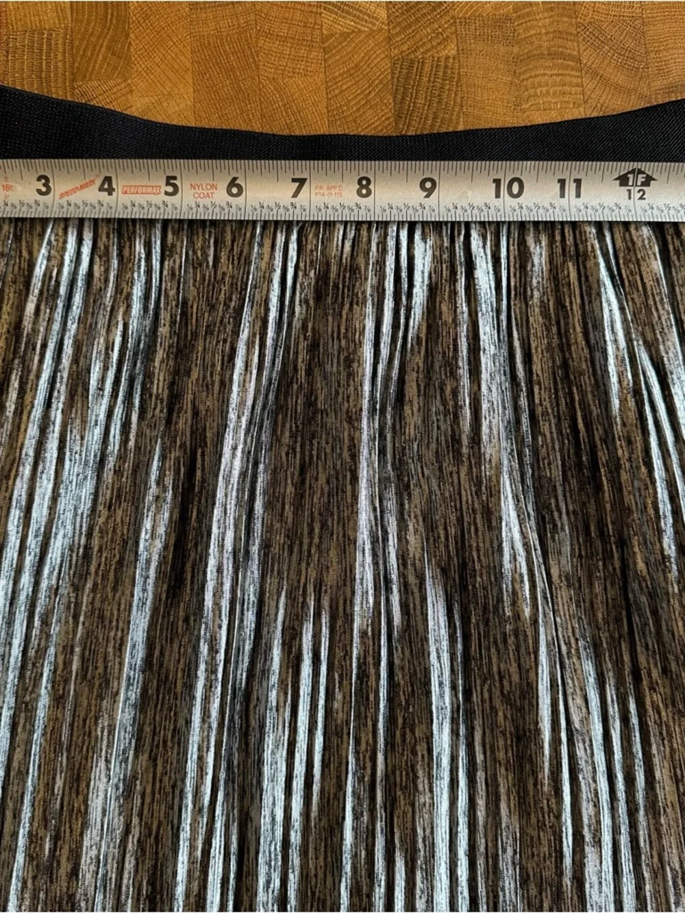 Joe B Pleated Metallic Silver and Black Midi Skirt - Picture 4 of 5
